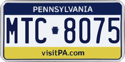 PA license plate MTC8075