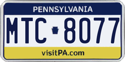 PA license plate MTC8077