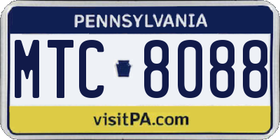 PA license plate MTC8088