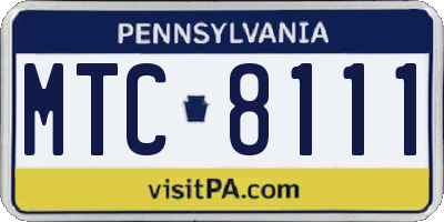PA license plate MTC8111