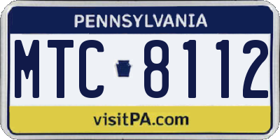 PA license plate MTC8112