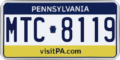 PA license plate MTC8119
