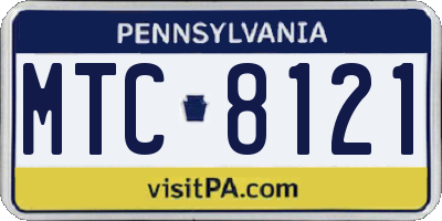 PA license plate MTC8121