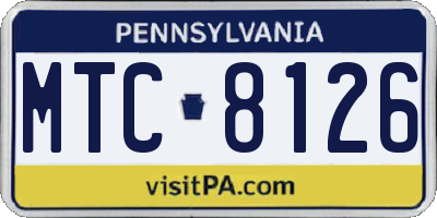 PA license plate MTC8126