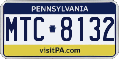 PA license plate MTC8132