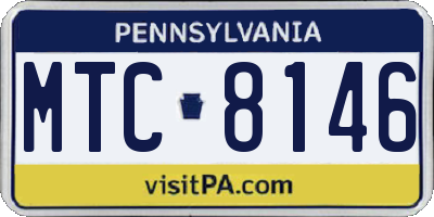 PA license plate MTC8146
