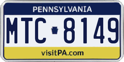PA license plate MTC8149