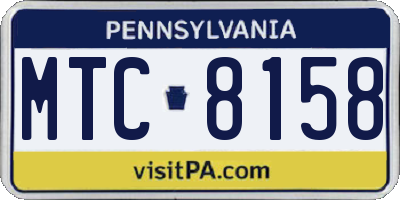 PA license plate MTC8158