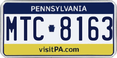 PA license plate MTC8163