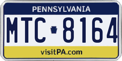 PA license plate MTC8164