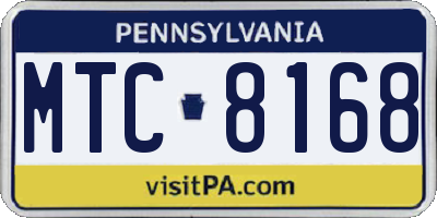 PA license plate MTC8168