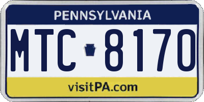PA license plate MTC8170