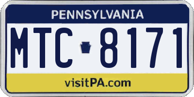 PA license plate MTC8171