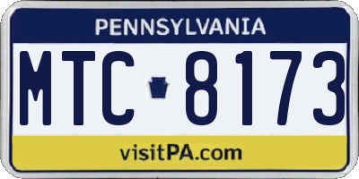 PA license plate MTC8173