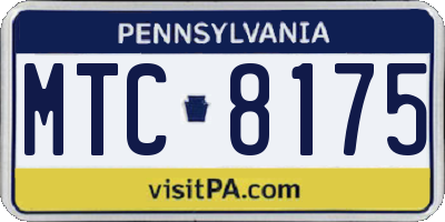 PA license plate MTC8175