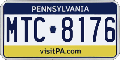 PA license plate MTC8176