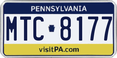 PA license plate MTC8177