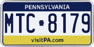 PA license plate MTC8179