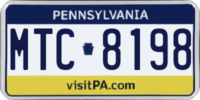 PA license plate MTC8198