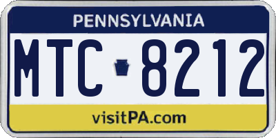 PA license plate MTC8212