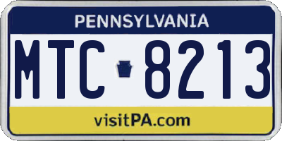 PA license plate MTC8213