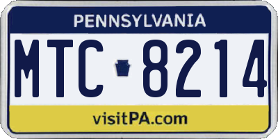 PA license plate MTC8214