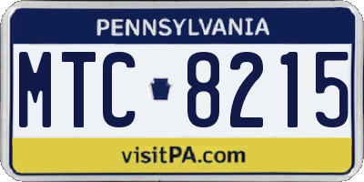PA license plate MTC8215