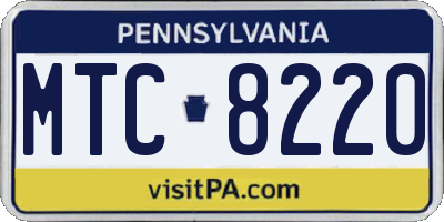 PA license plate MTC8220