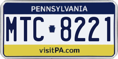 PA license plate MTC8221