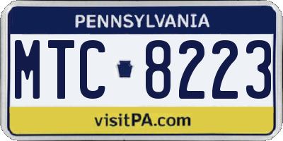 PA license plate MTC8223