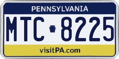 PA license plate MTC8225