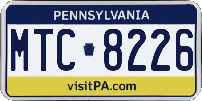 PA license plate MTC8226