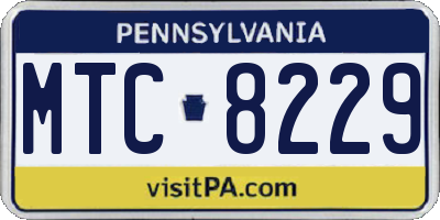 PA license plate MTC8229