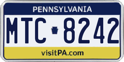 PA license plate MTC8242