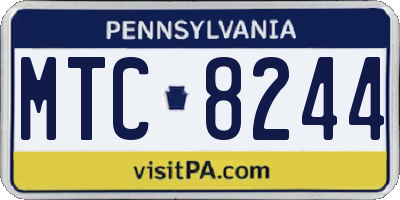PA license plate MTC8244