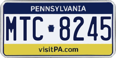 PA license plate MTC8245
