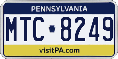 PA license plate MTC8249