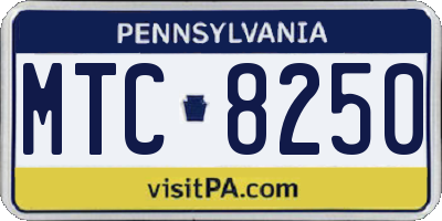 PA license plate MTC8250