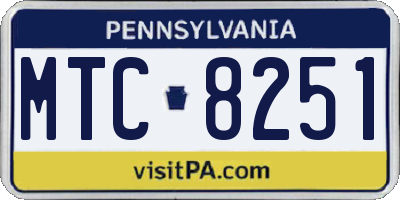PA license plate MTC8251