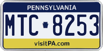 PA license plate MTC8253