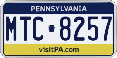 PA license plate MTC8257