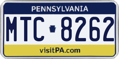 PA license plate MTC8262