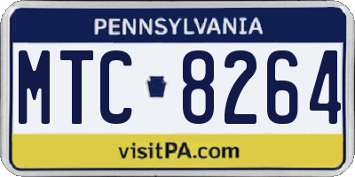 PA license plate MTC8264