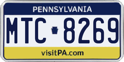 PA license plate MTC8269