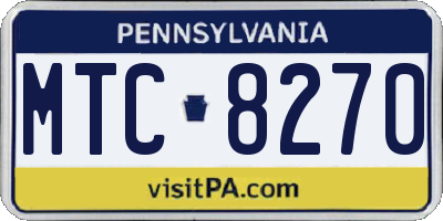 PA license plate MTC8270