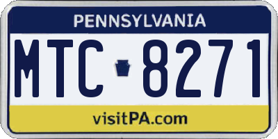 PA license plate MTC8271