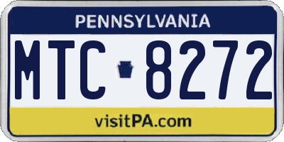 PA license plate MTC8272