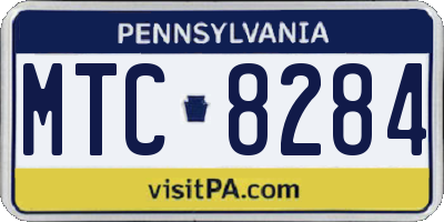 PA license plate MTC8284