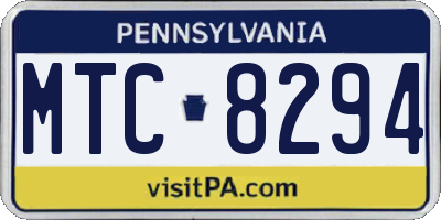 PA license plate MTC8294