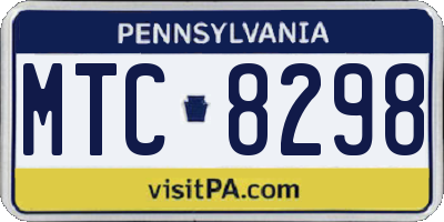 PA license plate MTC8298